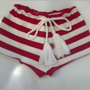 Andi Bagus S/M red & white cheeky knit shorts *fit more like an XS/* never worn